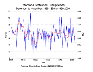 Montana Precipitation, December-November, 1895-2000