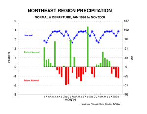Northeast U.S. Precipitation, January 1998 to November 2000