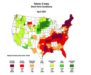  graphic showing U.S. Animated Palmer Z Index maps