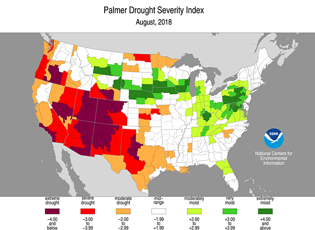historical palmer drought indices temperature precipitation and