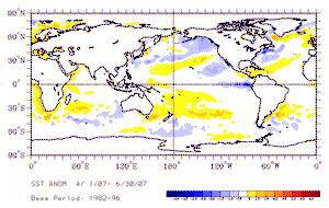 March-June Averaged Sea-Surface Temperature Anomalies