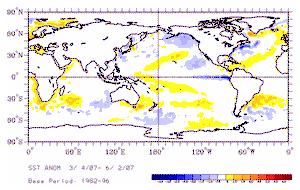 March-May Averaged Sea-Surface Temperature Anomalies