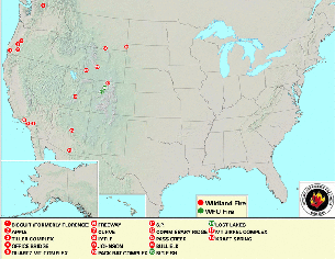 Large fire locations