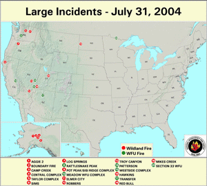 31 July 2004 Large Fire Map