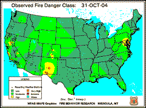 31 October 2004 Fire Danger Classification