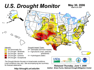 U.S. Drought Monitor (USDM) map from 30 May 2006