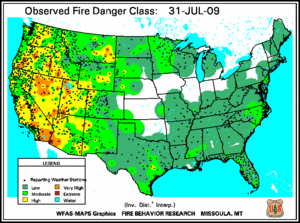 Fire Danger Map for July  31