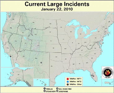 Large Fire Map for January 22