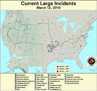 Large Fire Map for March 12