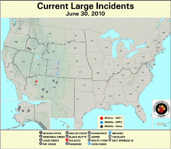 Large Fires on 31 June 2010