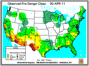 Fire Danger map from 30 April 2011
