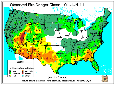 Fire Danger map from 31 May 2011