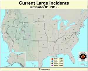 U.S. Large Wildfires 1 November 2012