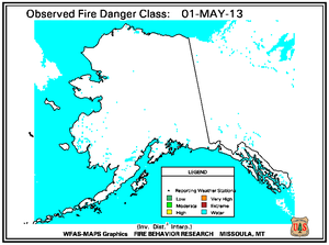 Alaska Fire Danger Map for March 31