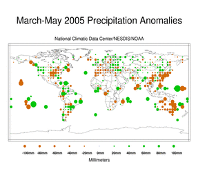 Current Season's Precipitation Dot map in Millimeters