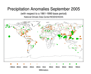 Precipitation Dot map in Millimeters for September
