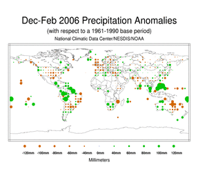 Precipitation Dot map in Millimeters for Boreal Winter