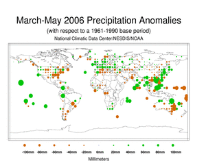 Precipitation Dot map in Millimeters for Boreal Spring