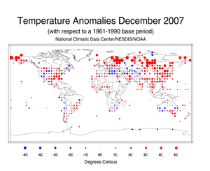 December's Land Surface Temperature Anomalies in degree Celsius
