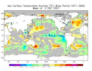 First week of December's ENSO condtions Map