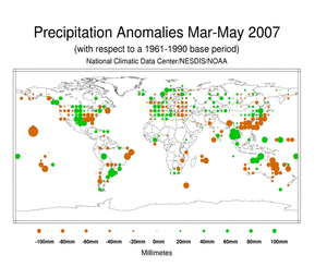 Precipitation Dot map in Millimeters for March-May