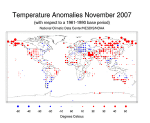 November's Land Surface Temperature Anomalies in degree Celsius