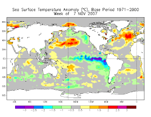 First week of November's ENSO condtions Map