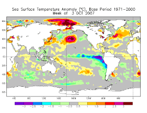 First week of October's ENSO condtions Map