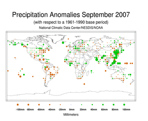 September's Precipitation Anomalies in Millimeters