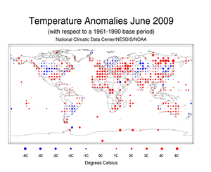 June's Land Surface Temperature Anomalies in degree Celsius