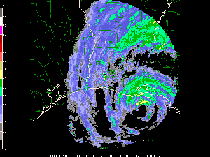 a radar animation of Hurricane Lili as it made landfall along the Louisiana coast on October 3rd, 2002