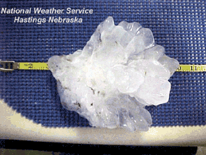 Record hailstone near Aurora, Nebraska on June 22, 2003