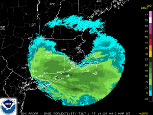 Click here a radar animation from Boston on March 6, 2003