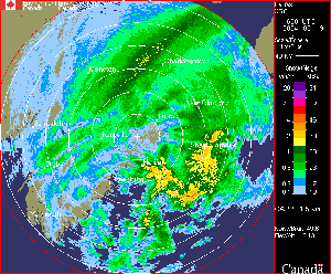 Halifax Radar Animation courtesy of Environment Canada, on February 19, 2004