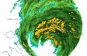 Radar animation of Hurricane Ivan making landfall near Gulf Shores, Alabama on September 16, 2004