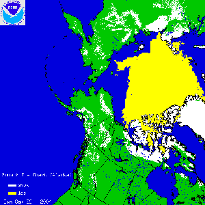 Alaska/Northern Canada snow cover on September 26, 2004