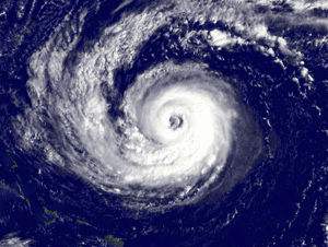 Visible satellite image of Hurricane Jeanne on September 23, 2004