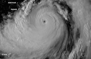 Satellite image of Typhoon Songda on August 31, 2004