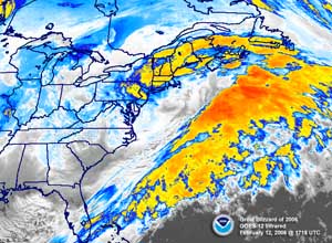 Satellite image of the 'Blizzard of 2006' on February 12, 2006