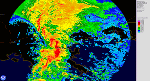 Radar animation depicting severe thunderstorms that affected New Orleans on February 3, 2006
