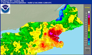 Heavy rainfall in the northeast United States during May 10-15, 2006