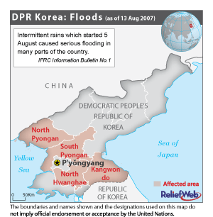 North Korea's Affected Areas