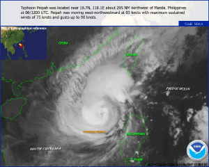 Satellite image of Typhoon Peipah on November 15, 2007