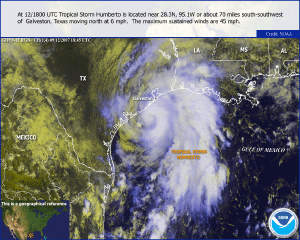Satellite image of Hurricane Humberto on September 12, 2007
