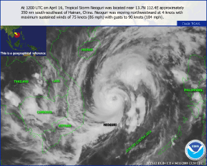 Satellite image of Typhoon Neoguri on 16 April 2008