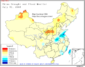 Most current China Drought Monitor map