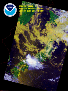Satellite image of Japan Storms on 29 July 2008