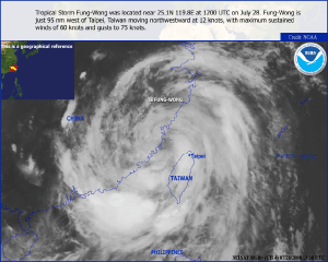 Satellite image of Typhoon Fung-Wong on 28 July 2008