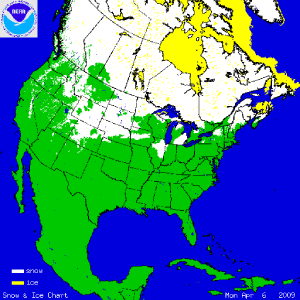 United States Snow Cover on 6 April 2009