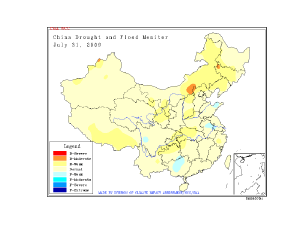China Drought Monitor Map as of 31 July 2009